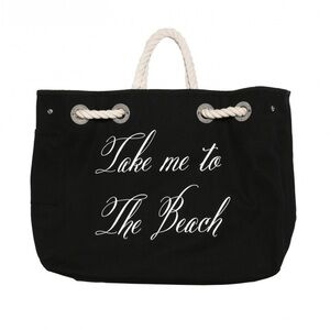 Wildfox TAKE ME ON VACATION COPA CLUB BEACH BAG reversible black side